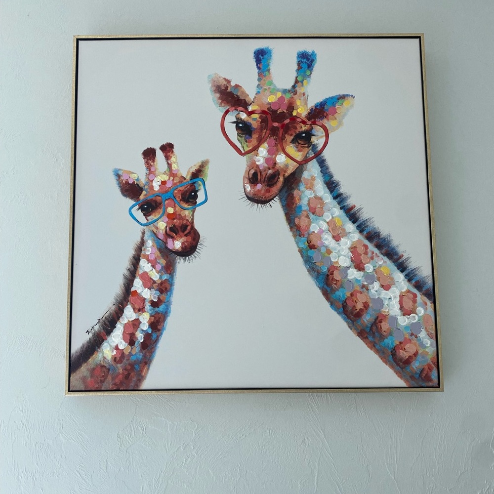 Colorful giraffe art